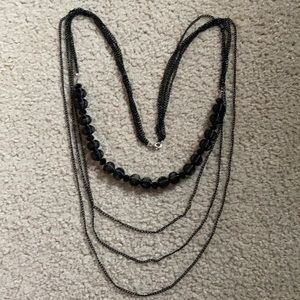 Multi-chain black necklace